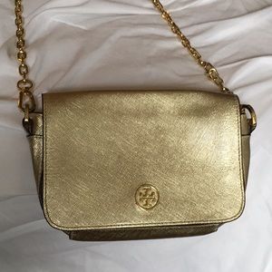Gold Tory Burch crossbody bag